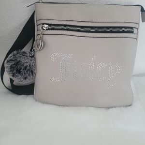Juicy Couture Gray Crossbody Bag with Matching Wallet And Zip Pouch